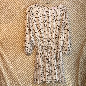 Pink Lily Black and White Polka Dot Midi Dress